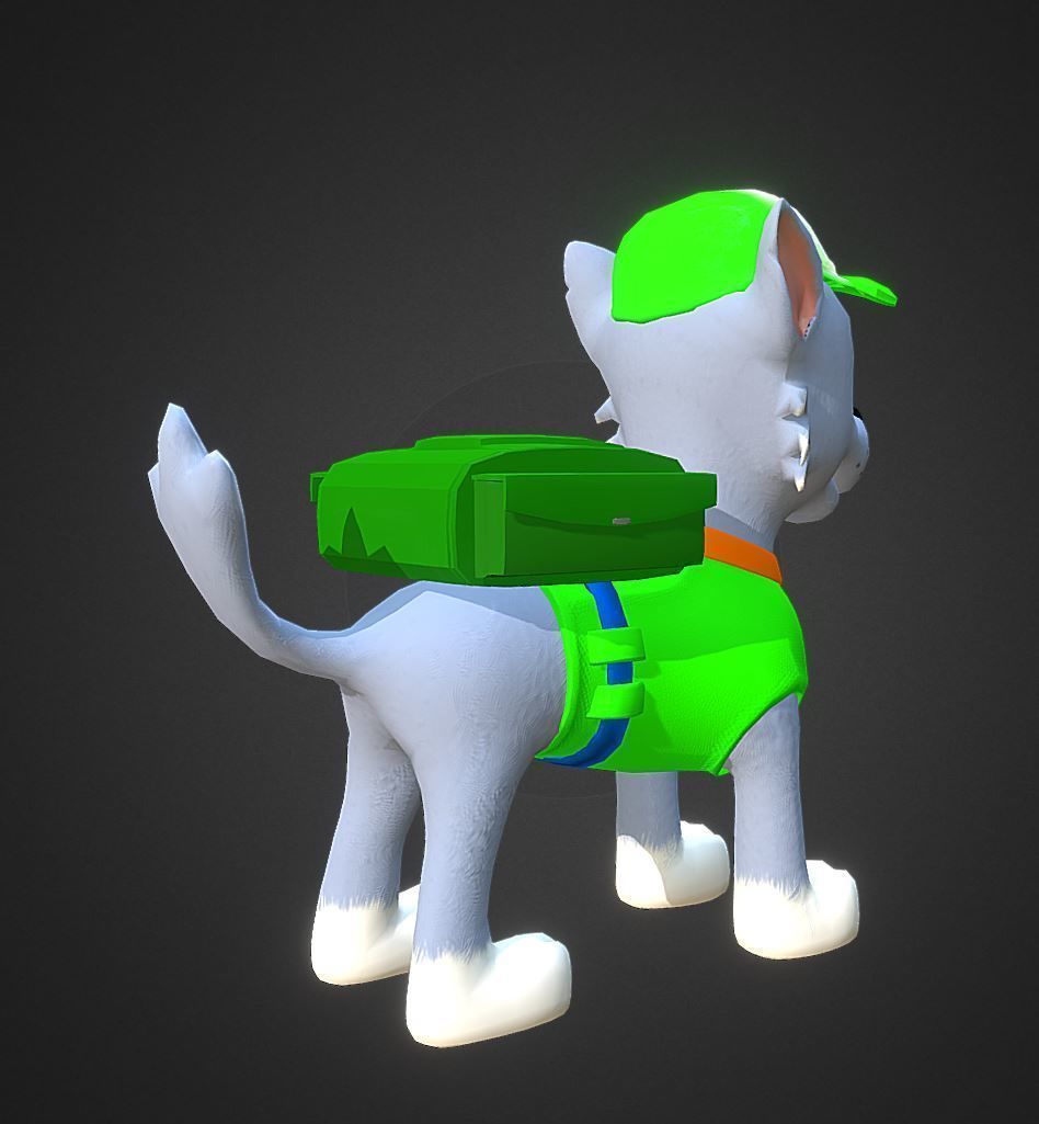 Cartoon low poly dog  Low-poly 3D model_7
