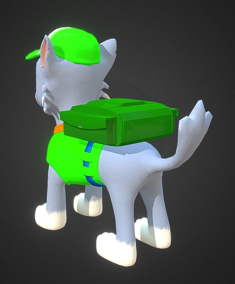 Cartoon low poly dog  Low-poly 3D model_5