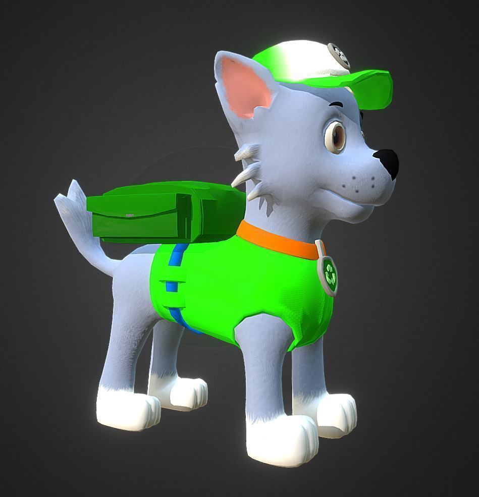 Cartoon low poly dog  Low-poly 3D model_8