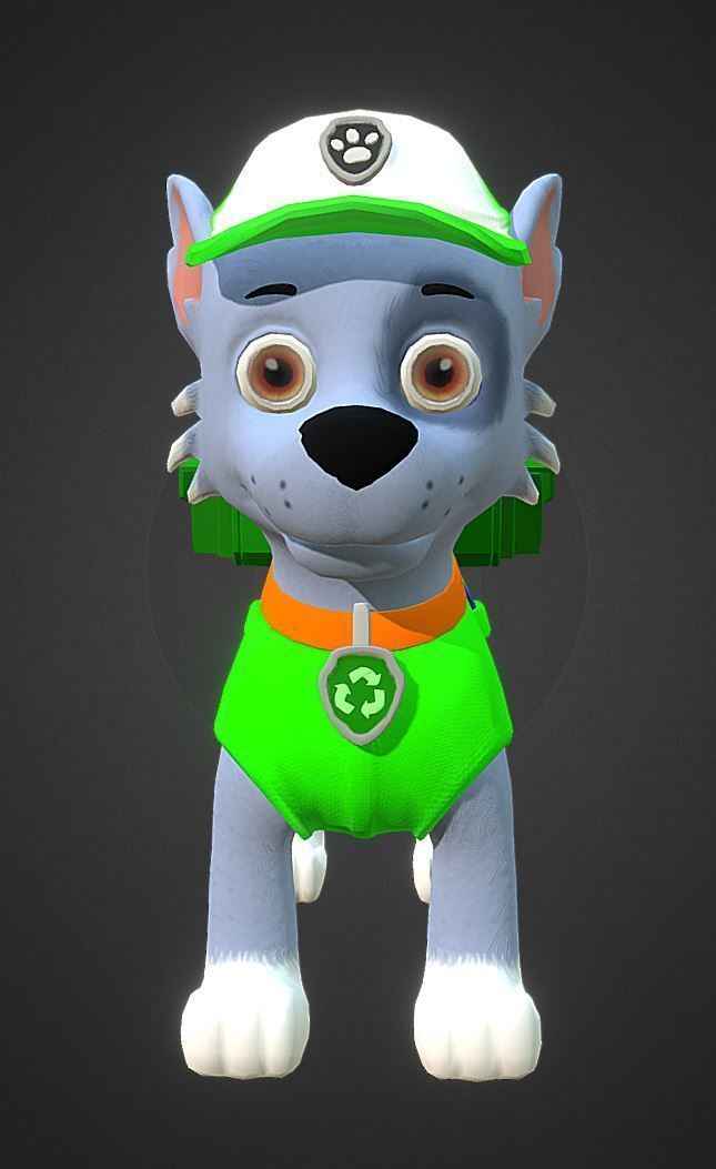 Cartoon low poly dog  Low-poly 3D model_1