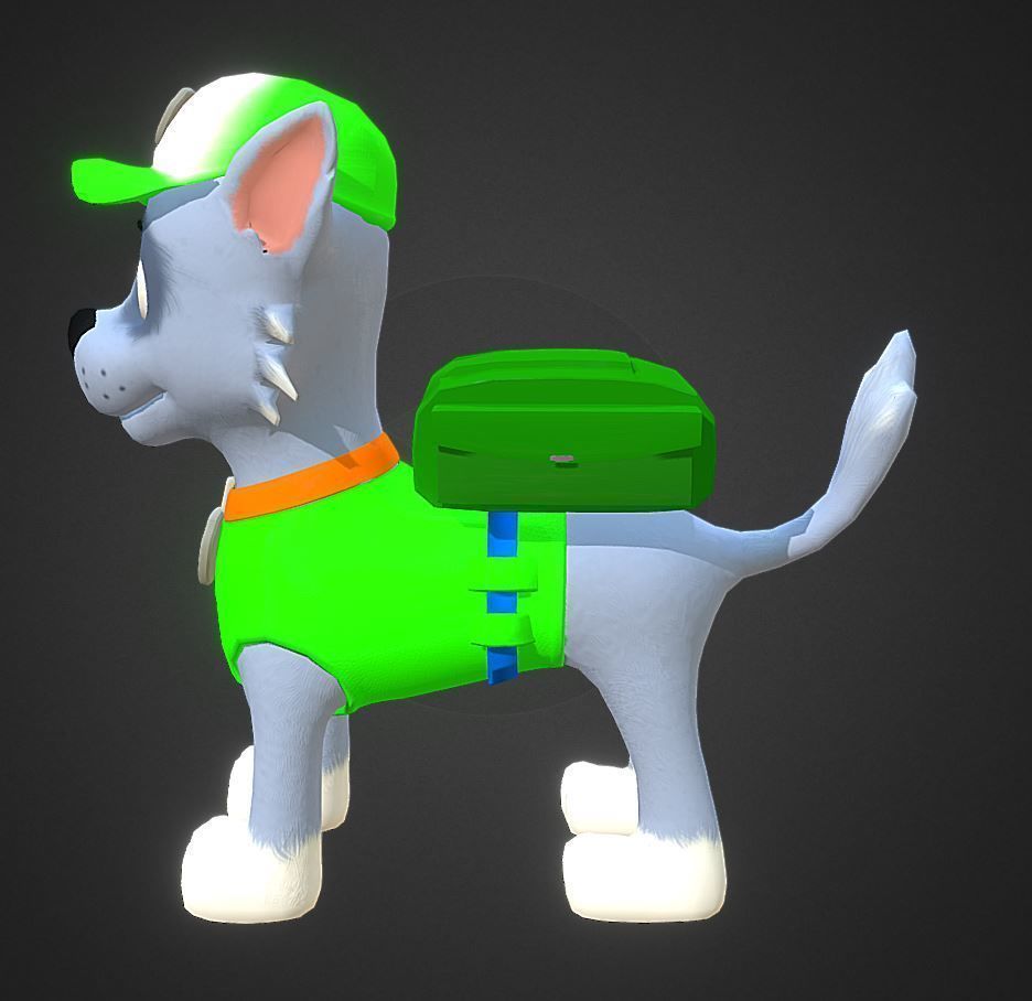 Cartoon low poly dog  Low-poly 3D model_4