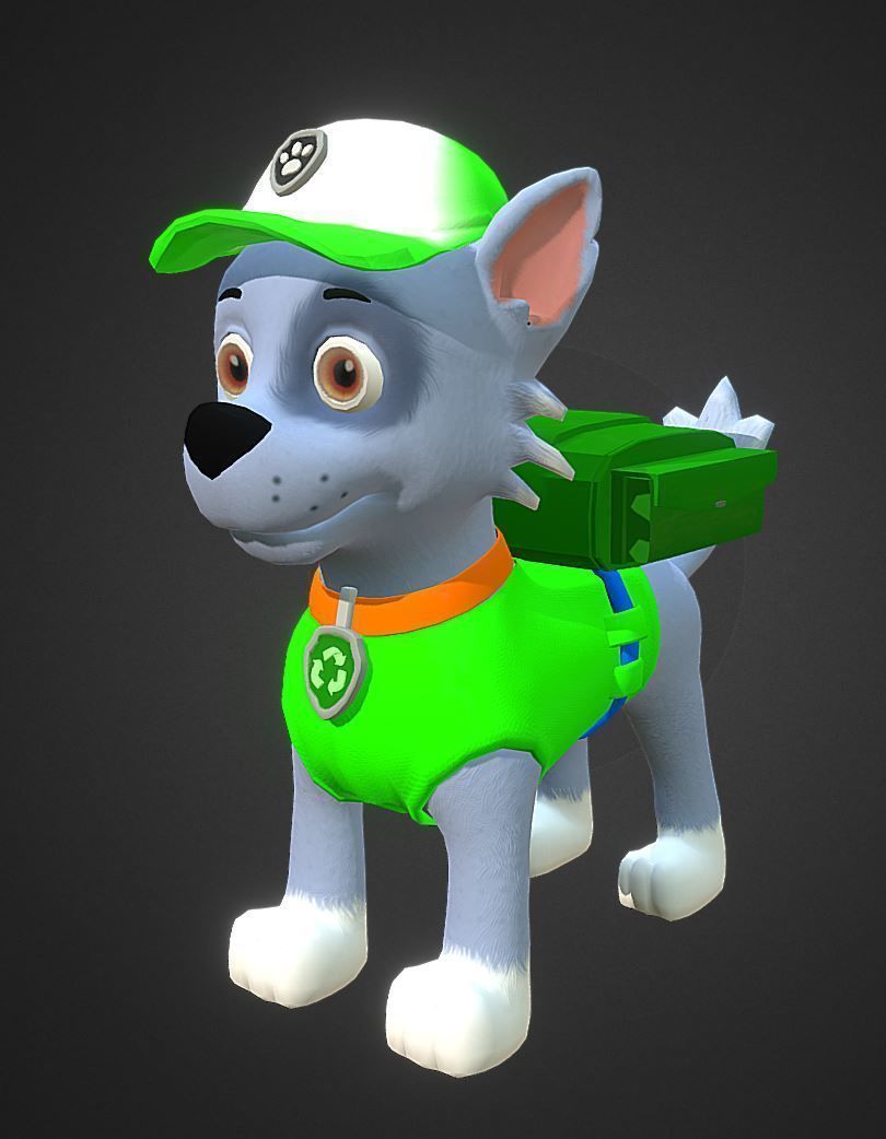 Cartoon low poly dog  Low-poly 3D model_3