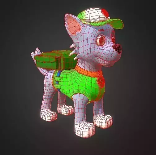 Cartoon low poly dog  Low-poly 3D model