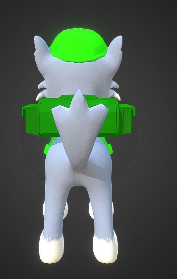 Cartoon low poly dog  Low-poly 3D model_6