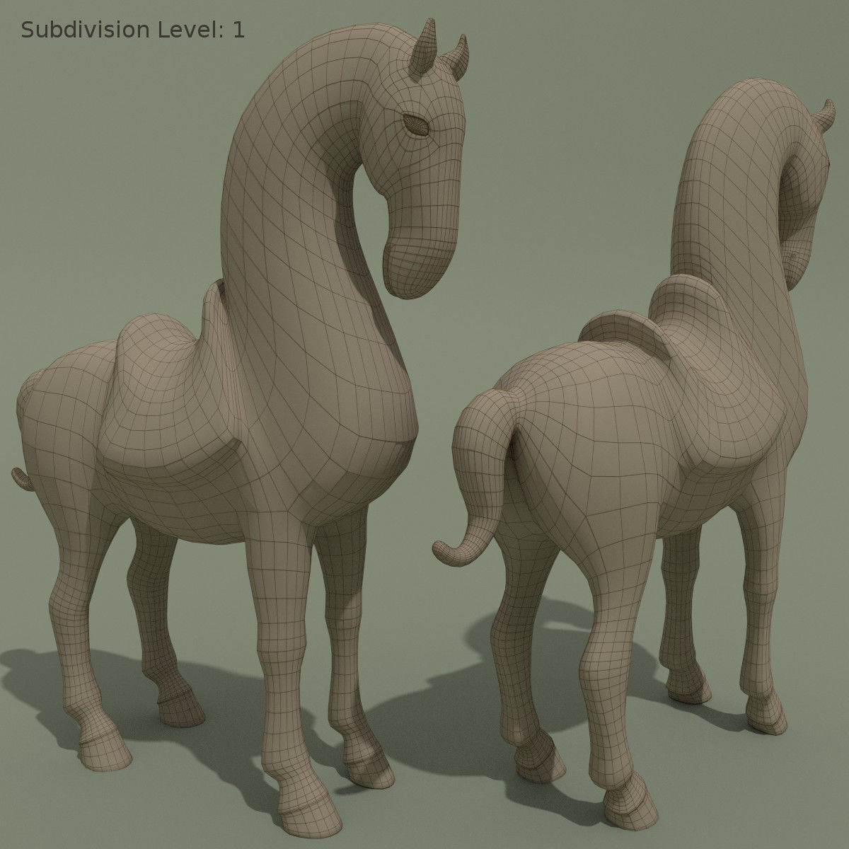Horse Statuette T 3D model_8
