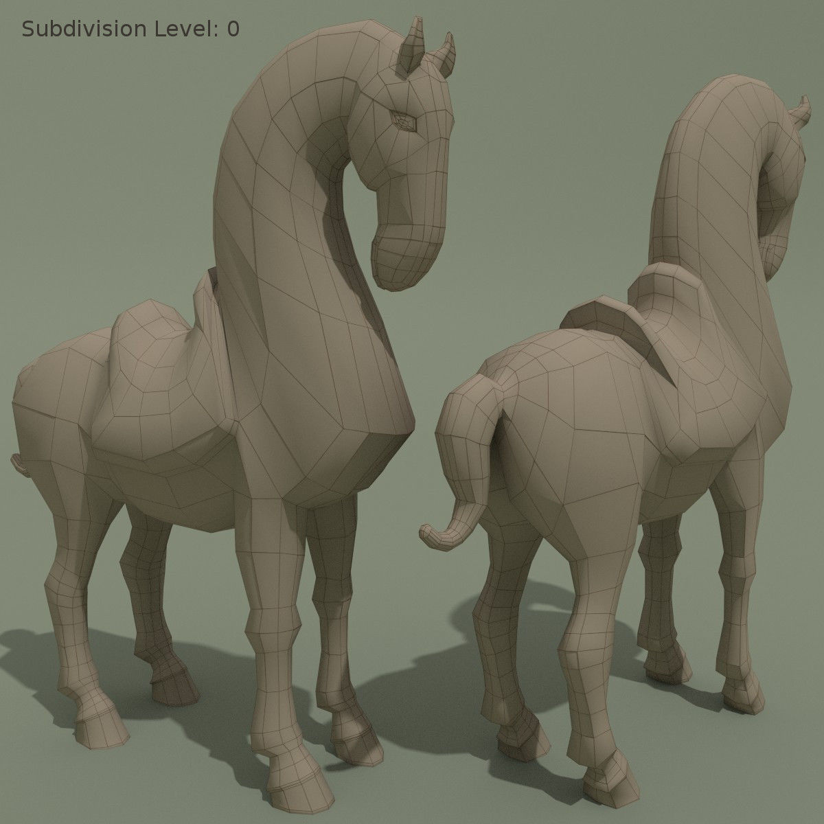 Horse Statuette T 3D model_7