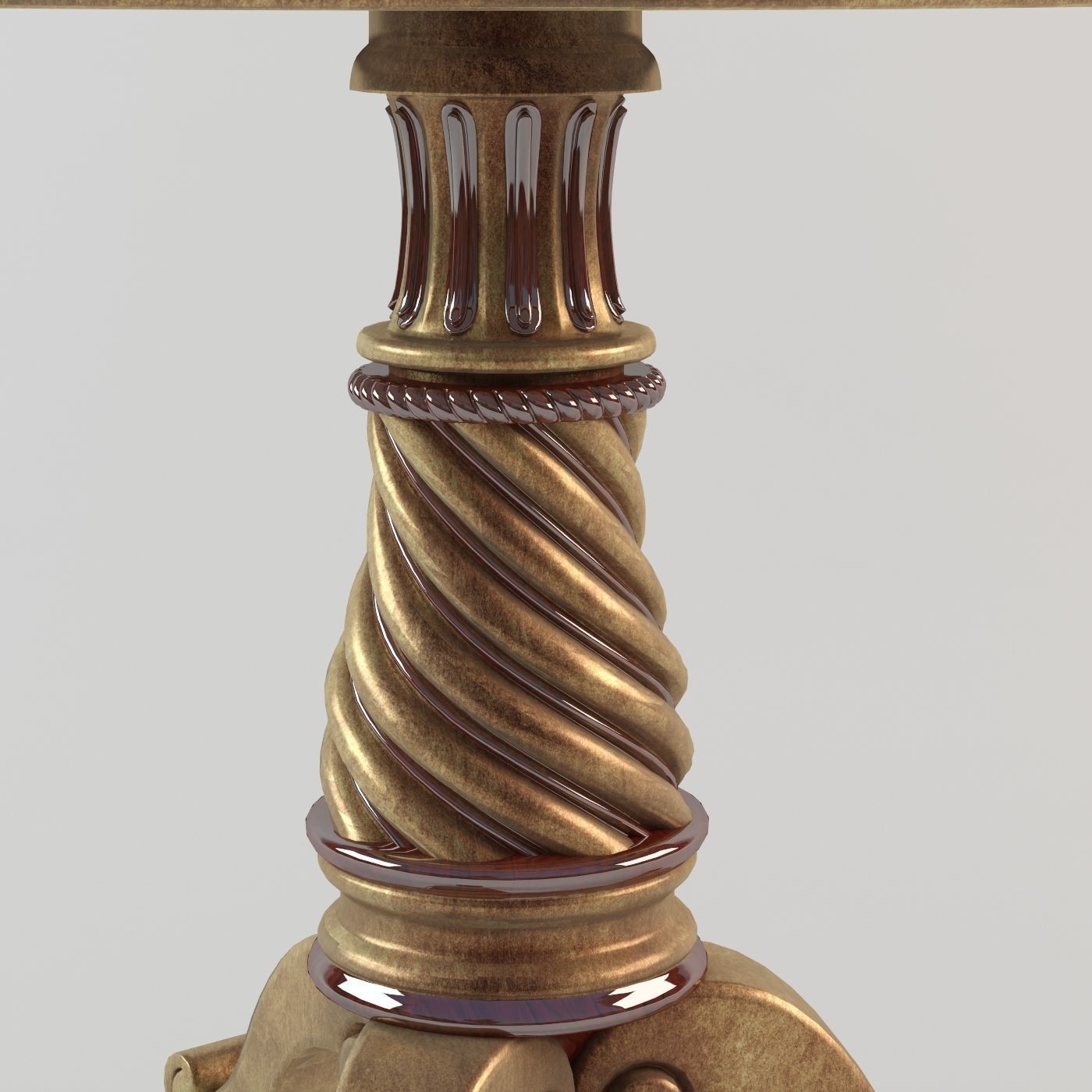 Table gold with glass top 3D model_2