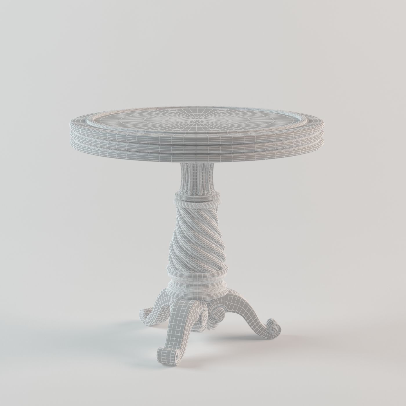 Table gold with glass top 3D model_4