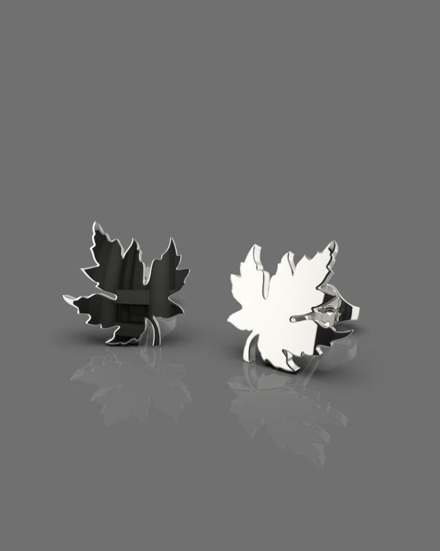 Maple leaf earrings 3D print model_6