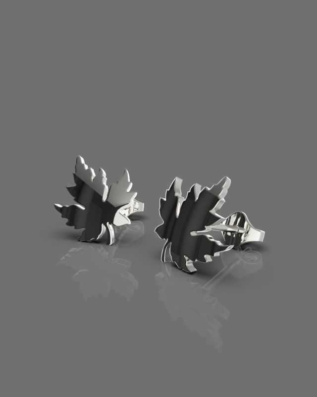 Maple leaf earrings 3D print model_8
