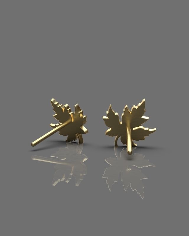Maple leaf earrings 3D print model_11