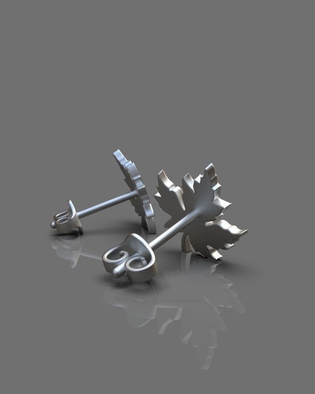 Maple leaf earrings 3D print model_13