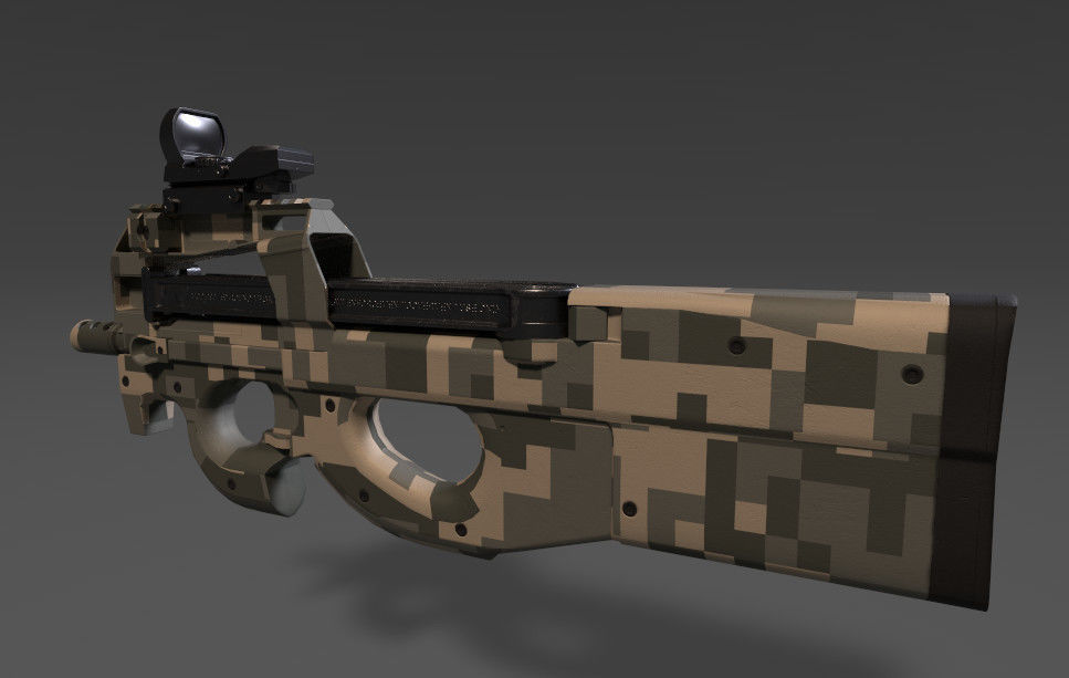 FN P90 Personal Defense Weapon 3D model Low-poly 3D model_2