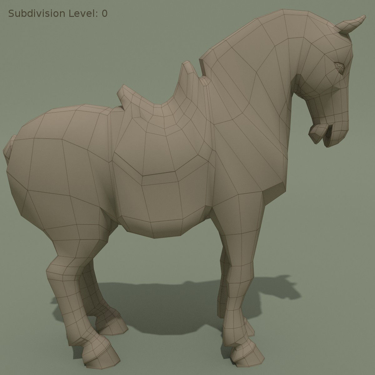 Horse Statuette J 3D model_5