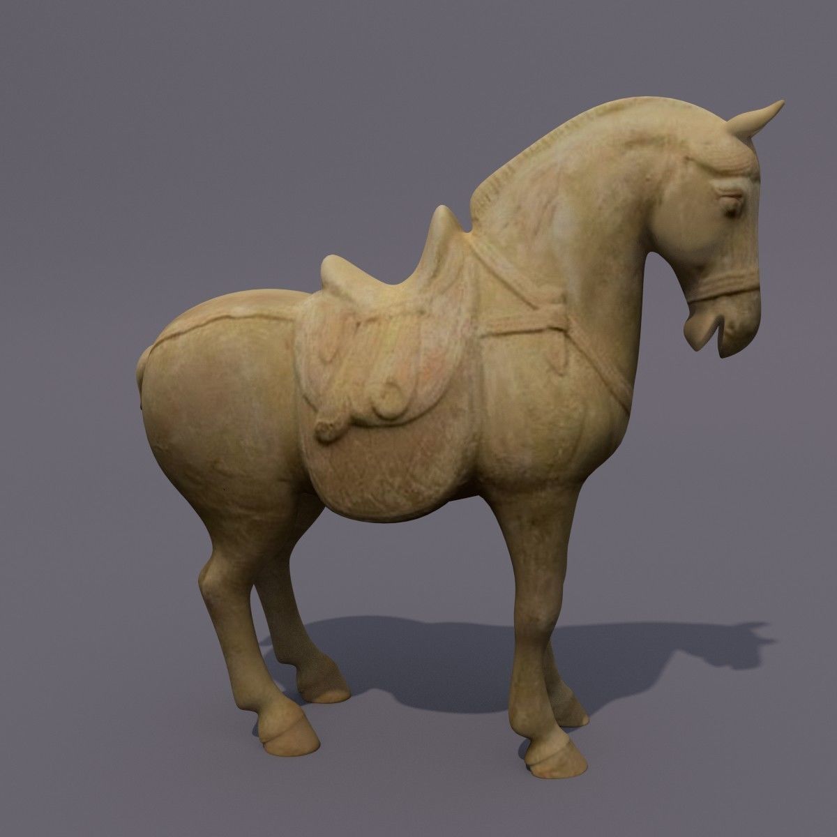 Horse Statuette J 3D model_3