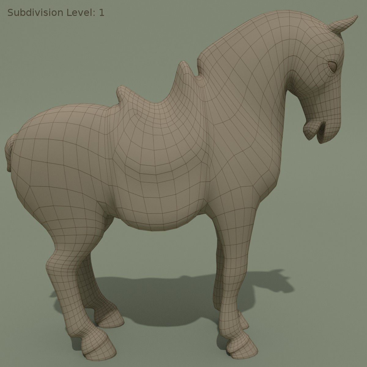 Horse Statuette J 3D model_6