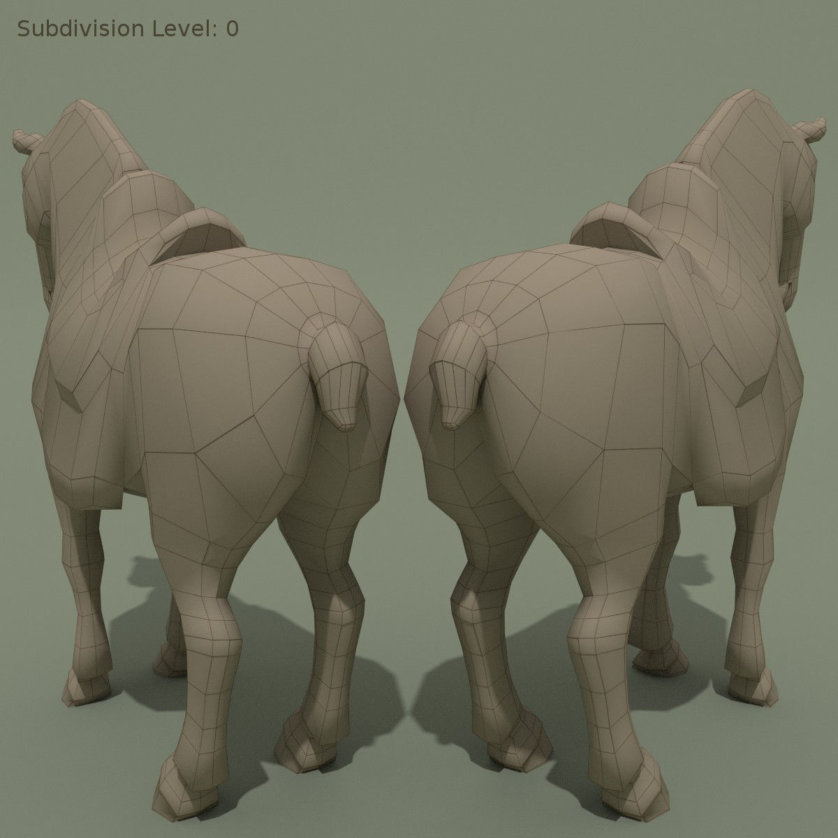 Horse Statuette J 3D model_9