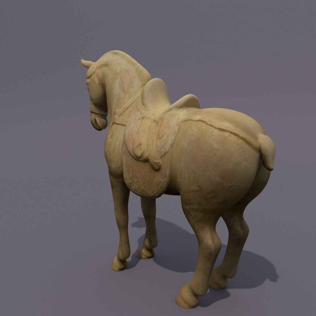 Horse Statuette J 3D model_4