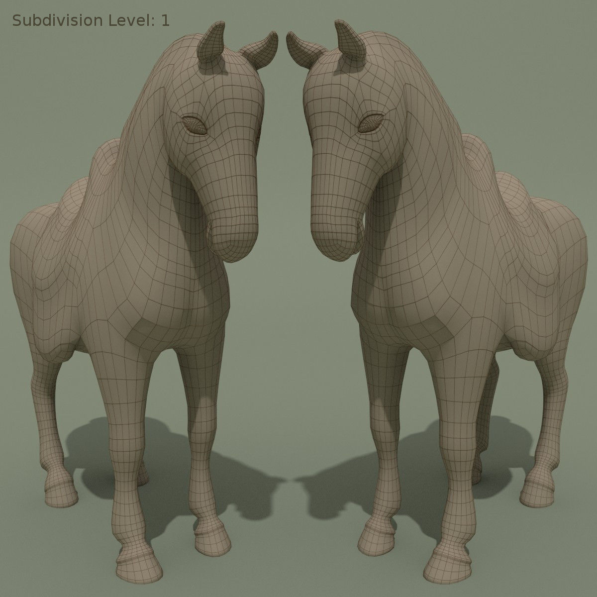 Horse Statuette J 3D model_8
