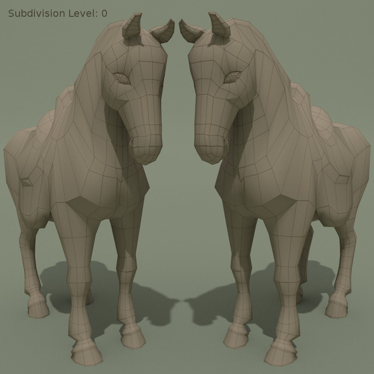 Horse Statuette J 3D model_7