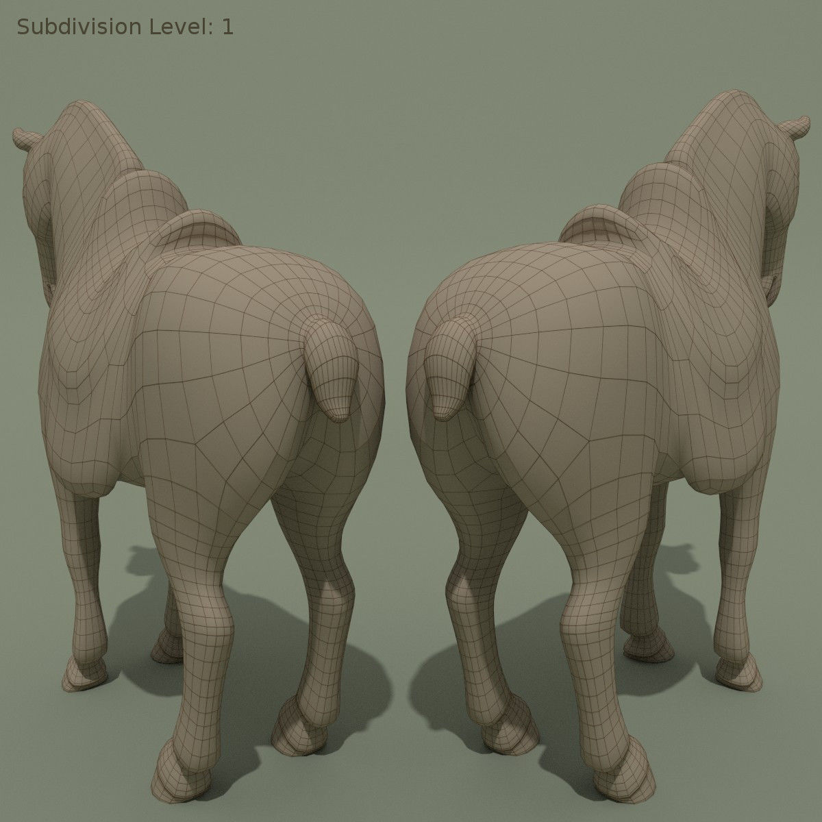 Horse Statuette J 3D model_10