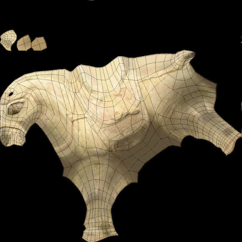 Horse Statuette J 3D model_11