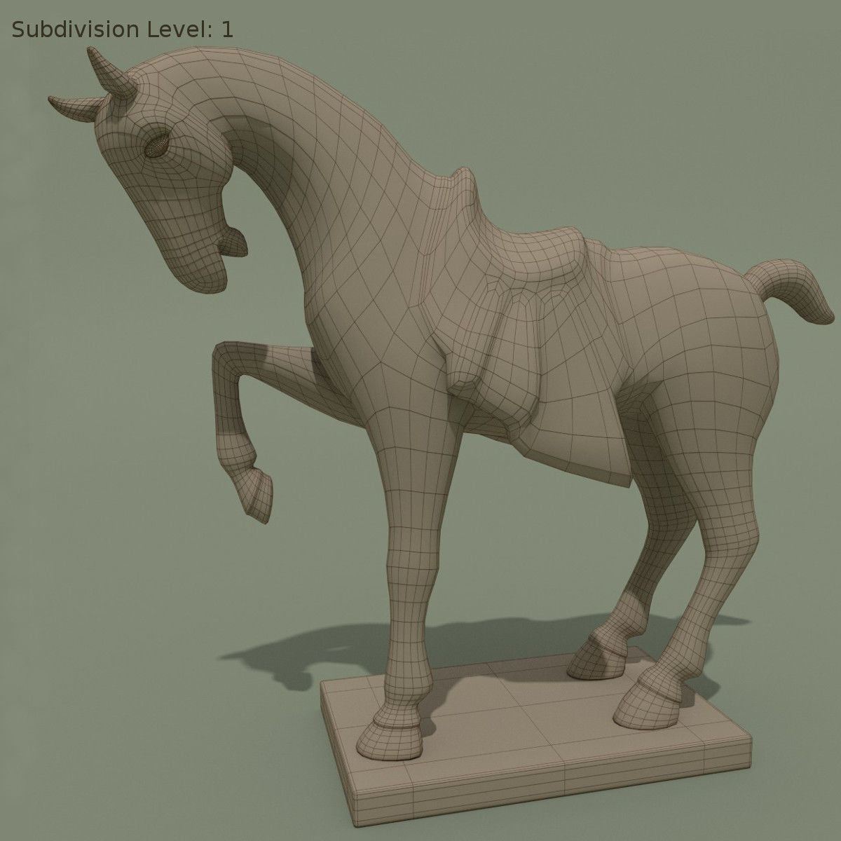 Horse Statuette H 3D model_4