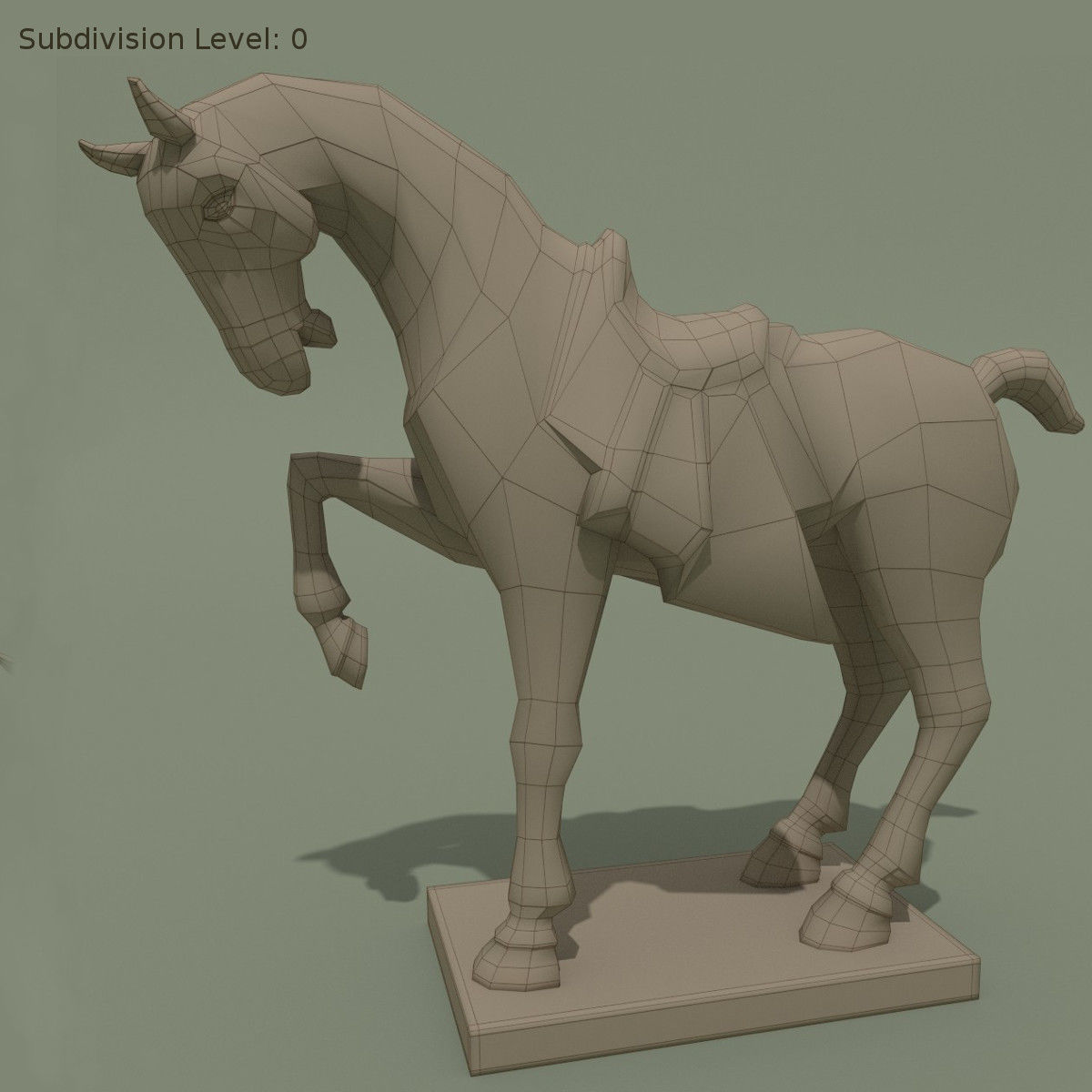 Horse Statuette H 3D model_3