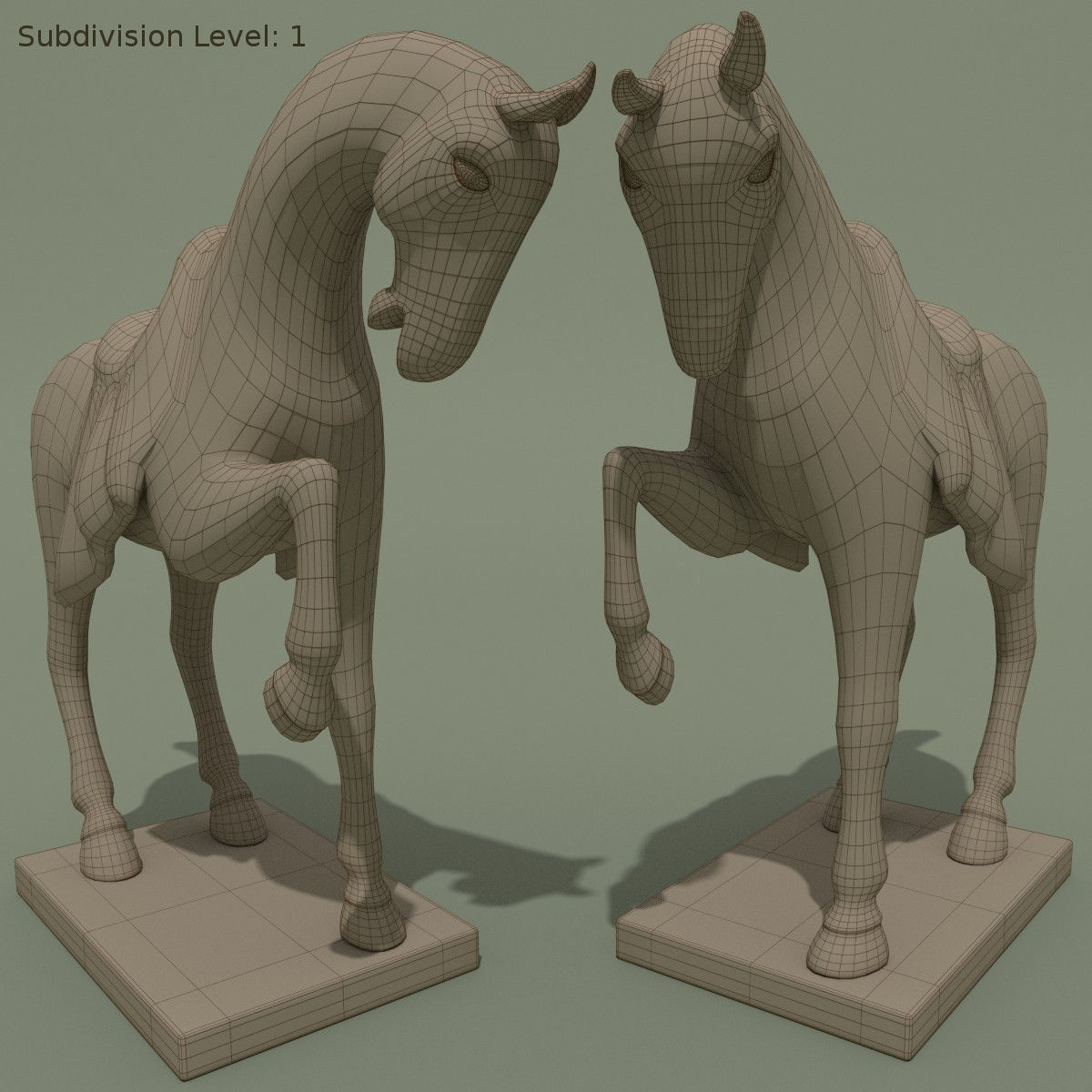 Horse Statuette H 3D model_6