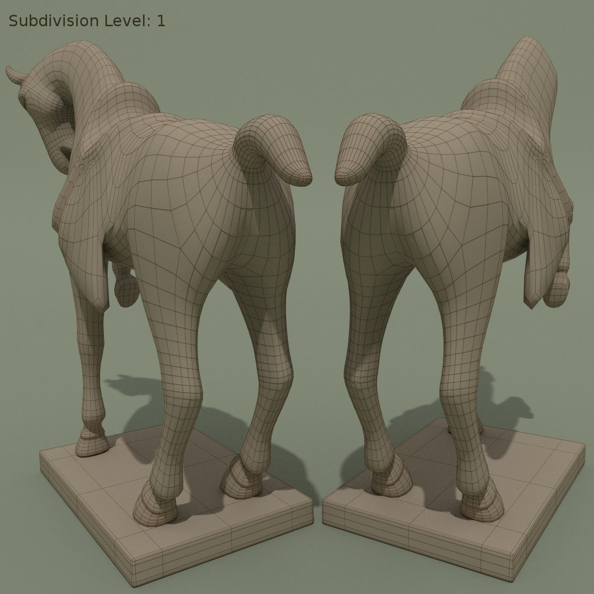 Horse Statuette H 3D model_8