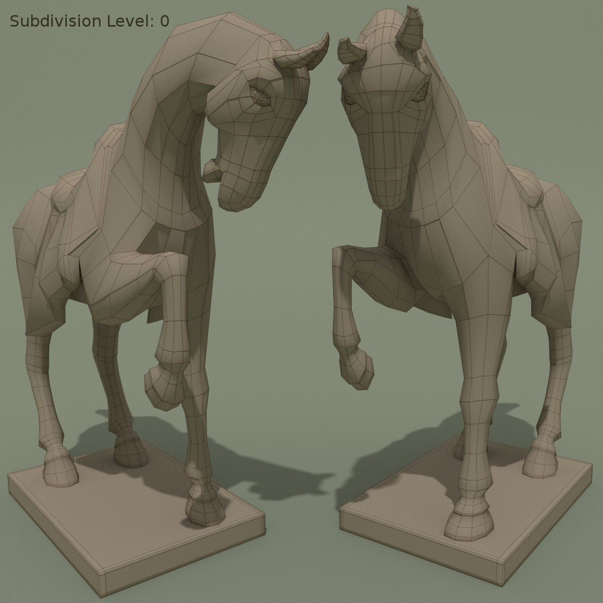 Horse Statuette H 3D model_5