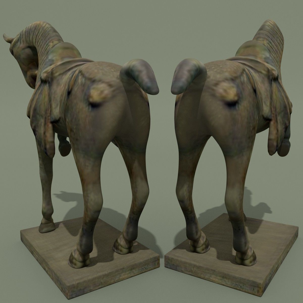 Horse Statuette H 3D model_2