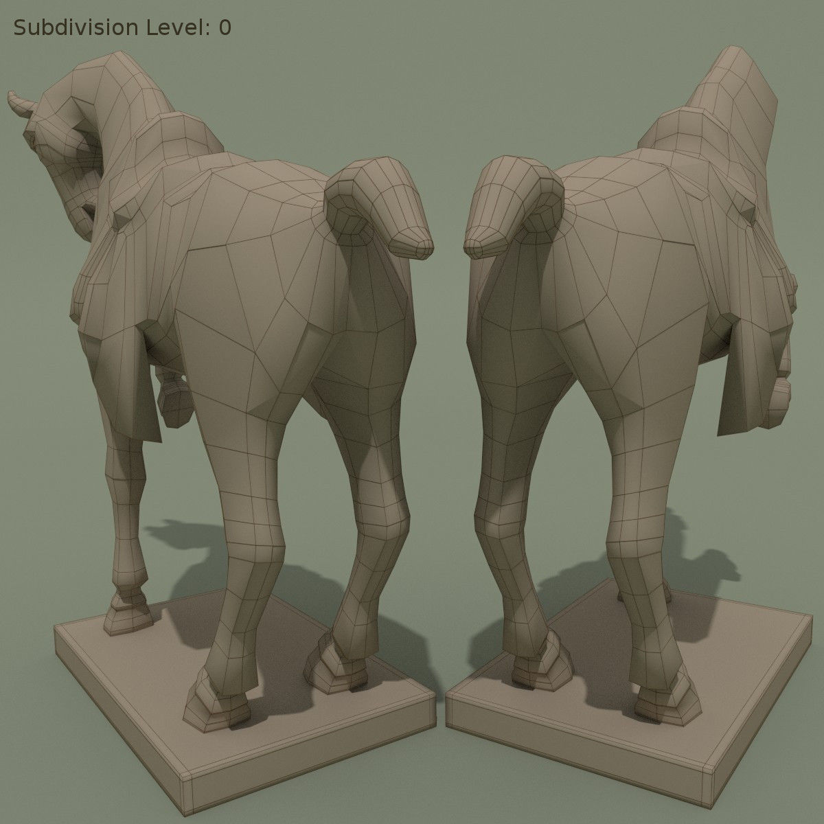 Horse Statuette H 3D model_7