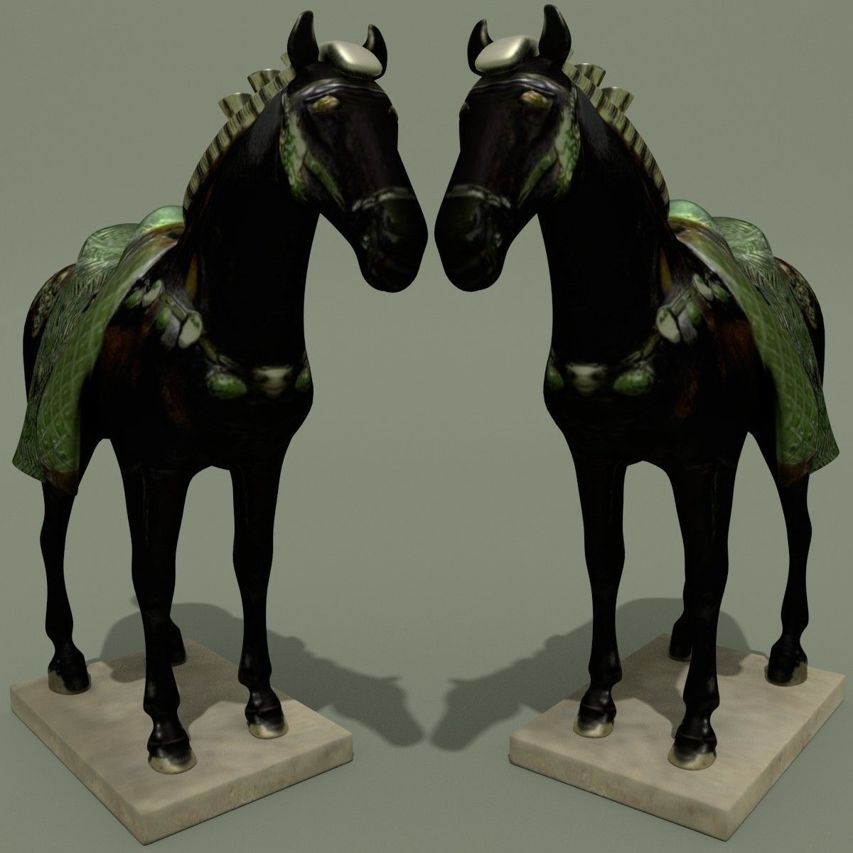 Horse Statuette F 3D model_1