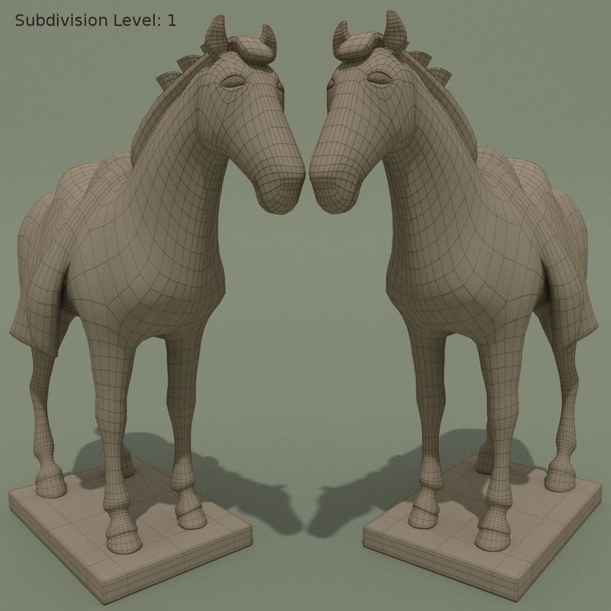Horse Statuette F 3D model_8