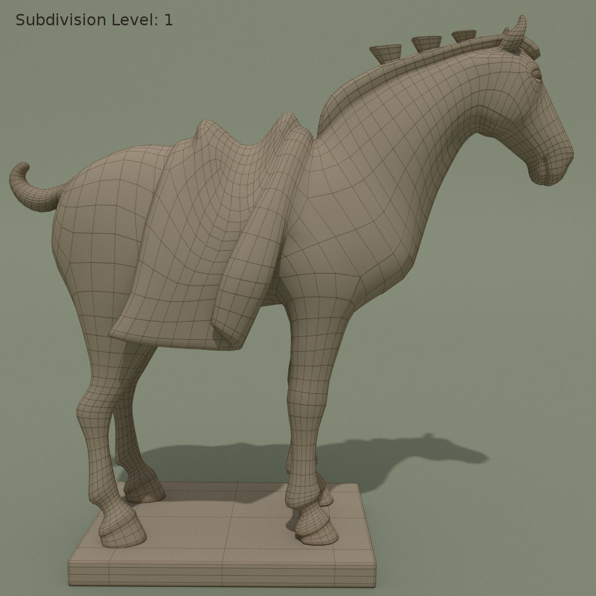 Horse Statuette F 3D model_6