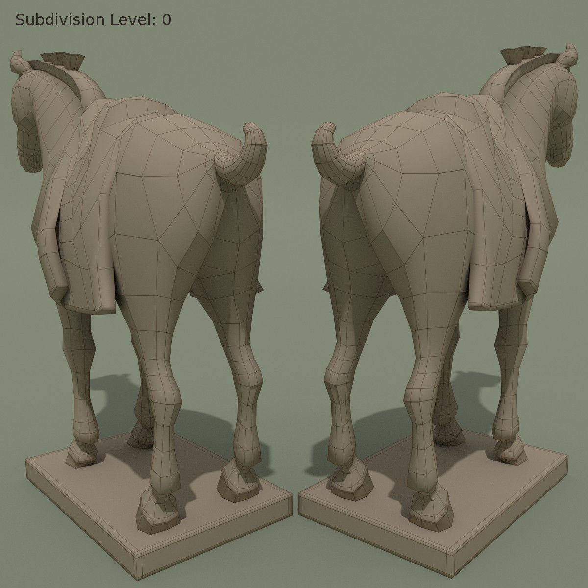 Horse Statuette F 3D model_9