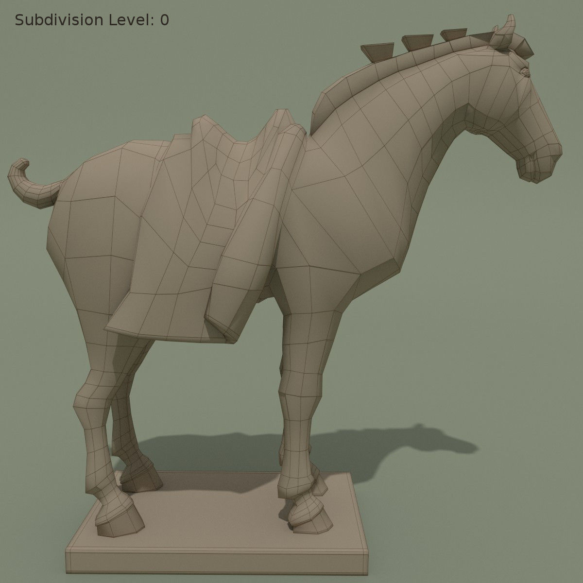 Horse Statuette F 3D model_5