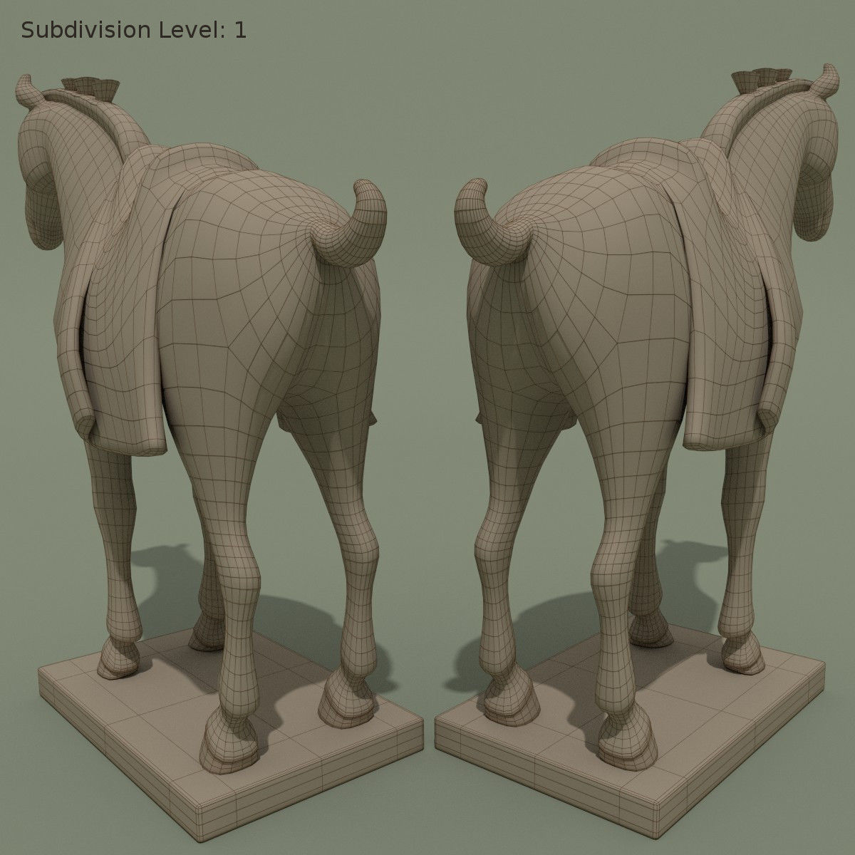 Horse Statuette F 3D model_10