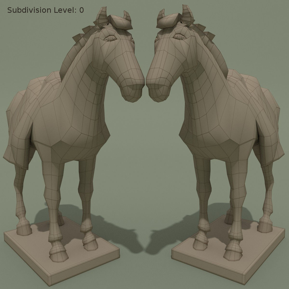 Horse Statuette F 3D model_7