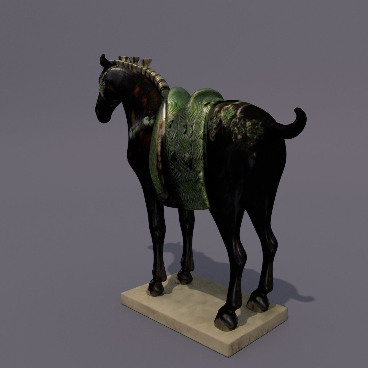 Horse Statuette F 3D model_4