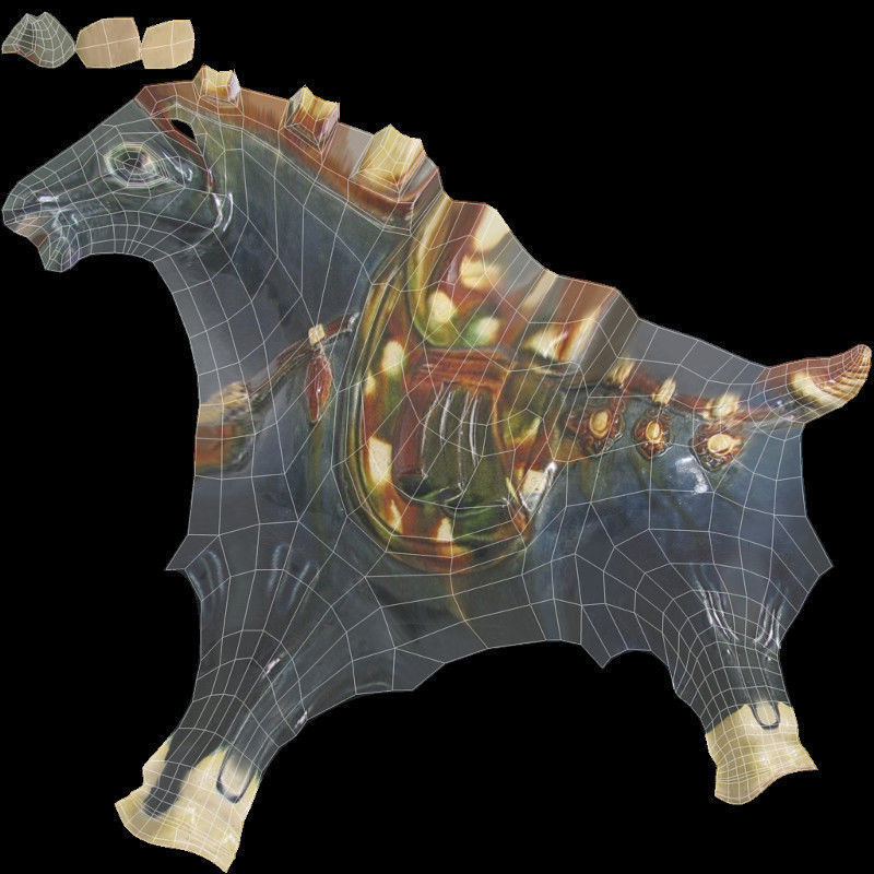 Horse Statuette E 3D model_11