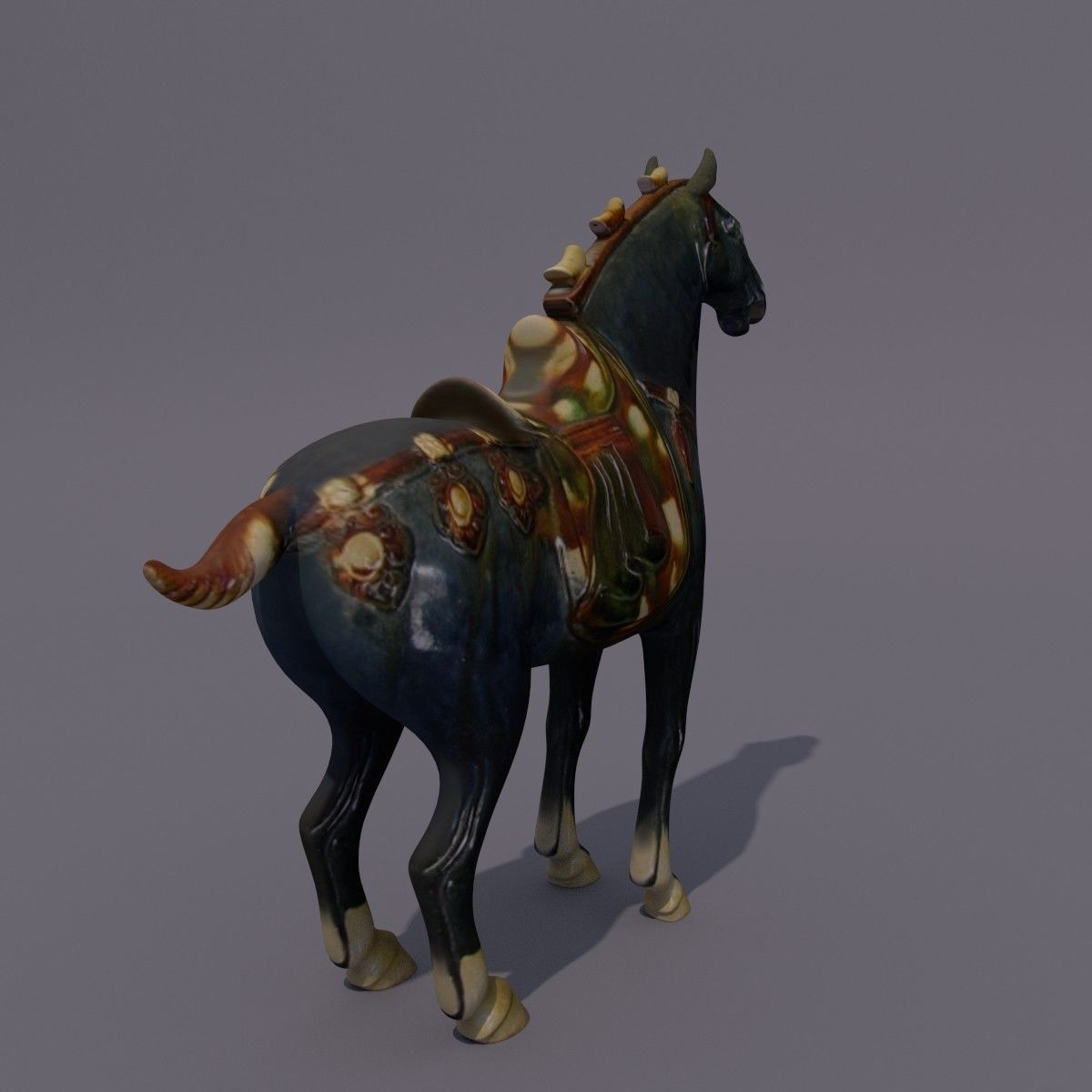 Horse Statuette E 3D model_4