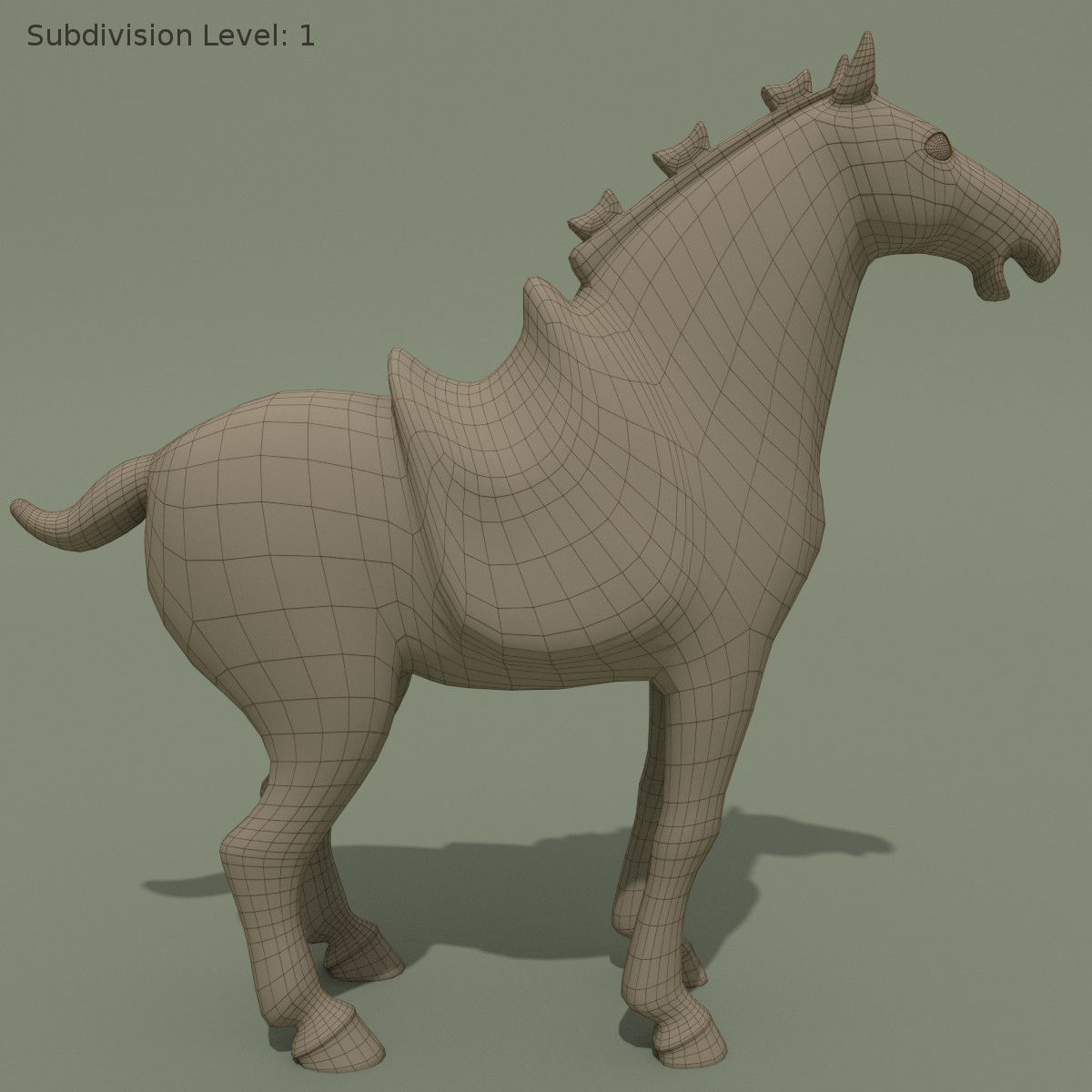 Horse Statuette E 3D model_6