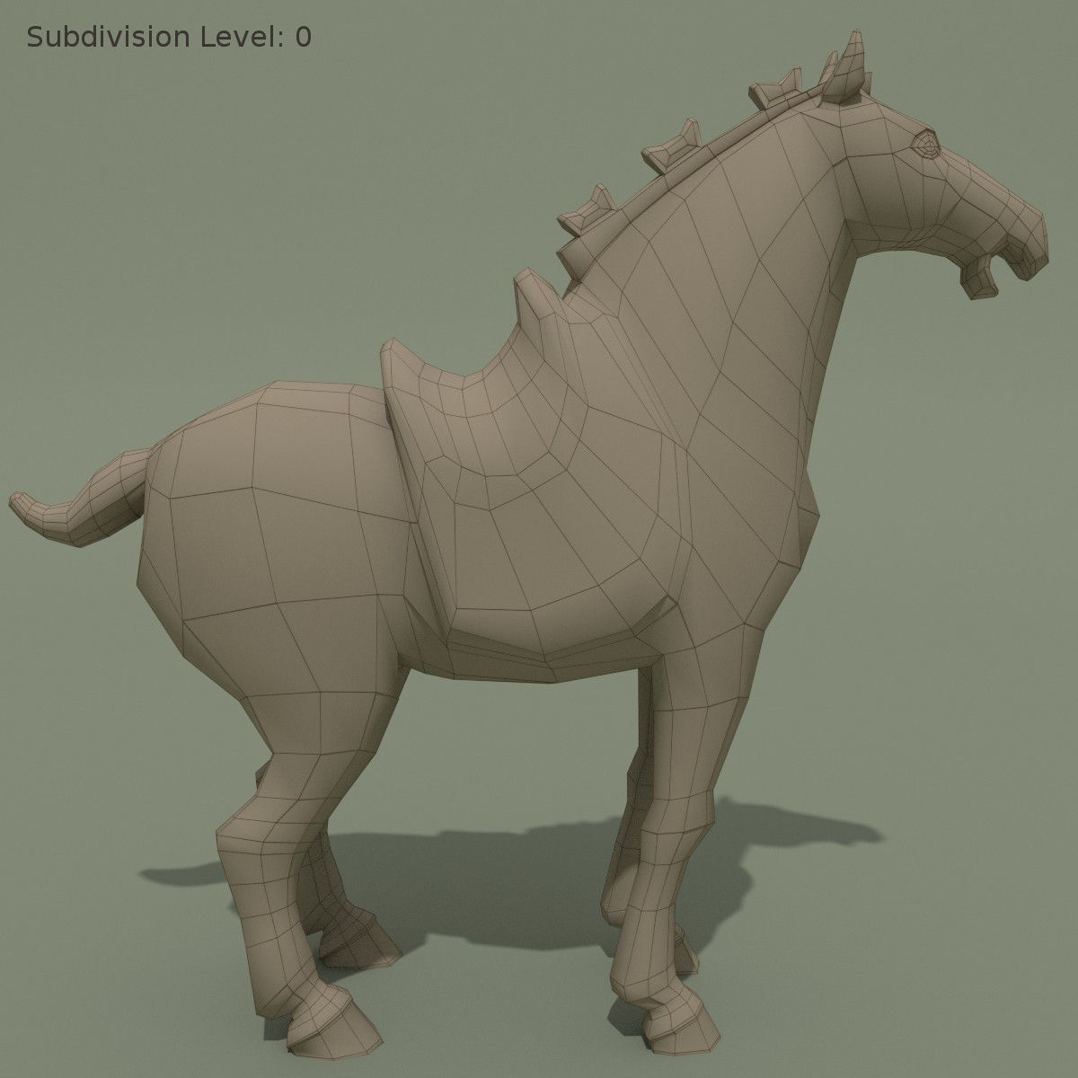 Horse Statuette E 3D model_5