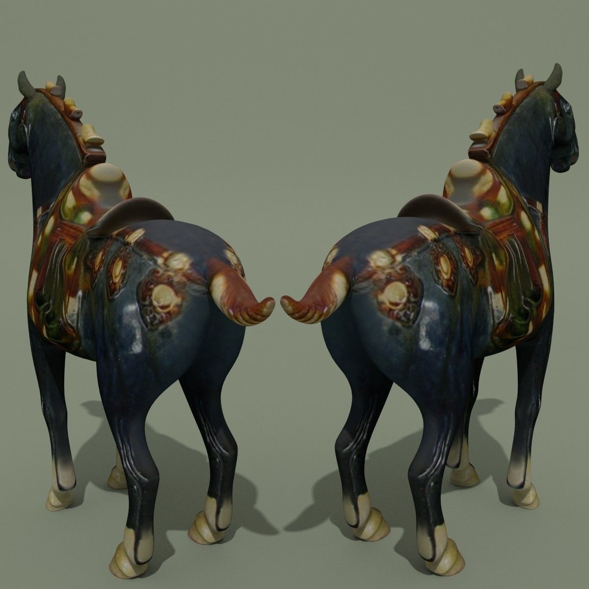 Horse Statuette E 3D model_2