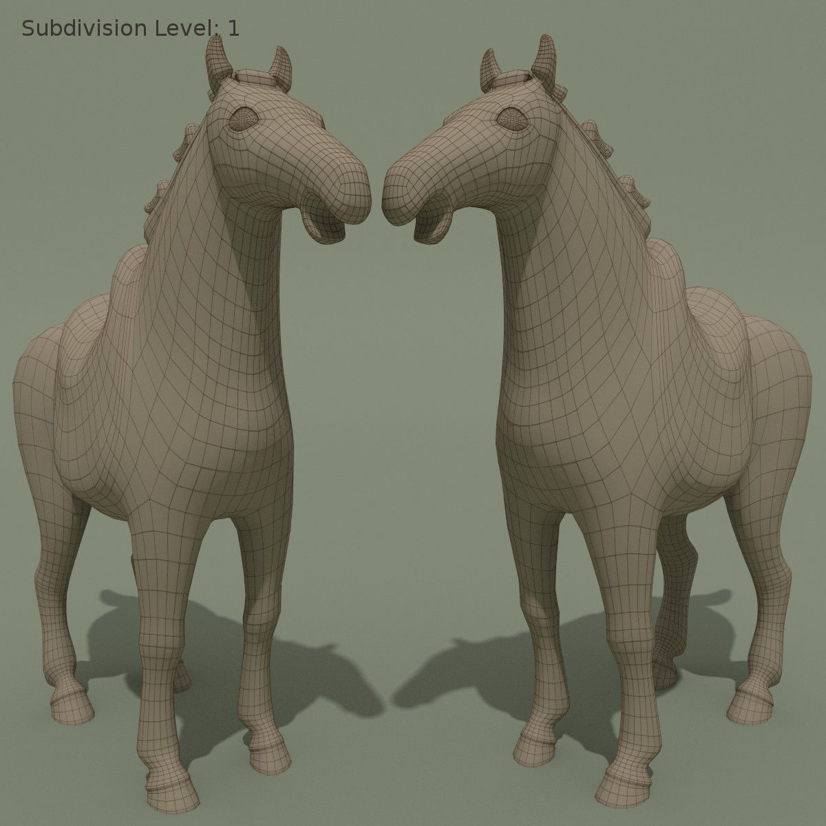 Horse Statuette E 3D model_8
