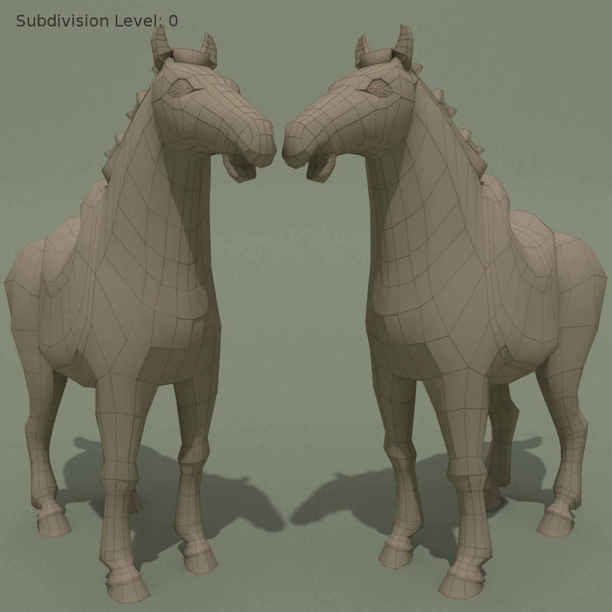 Horse Statuette E 3D model_7