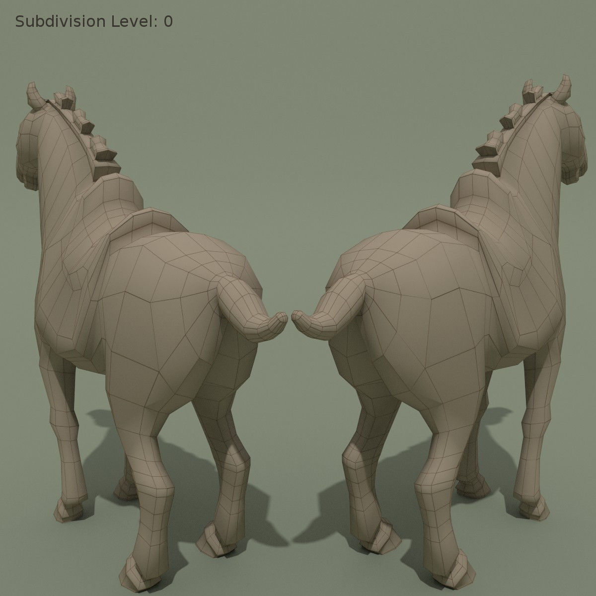 Horse Statuette E 3D model_9