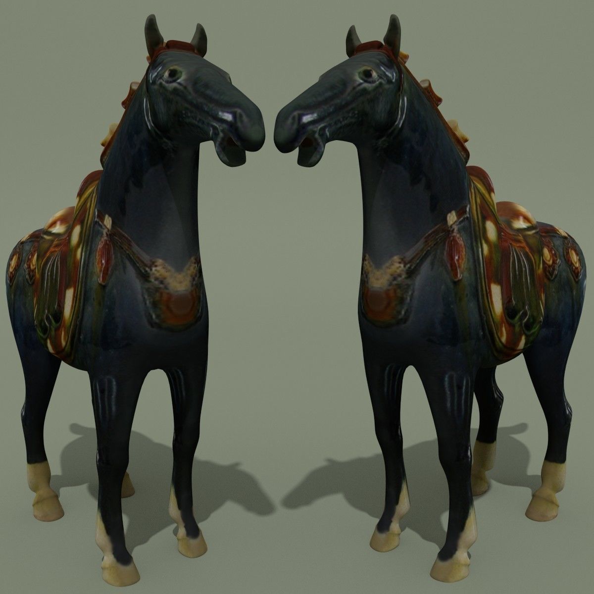 Horse Statuette E 3D model_1